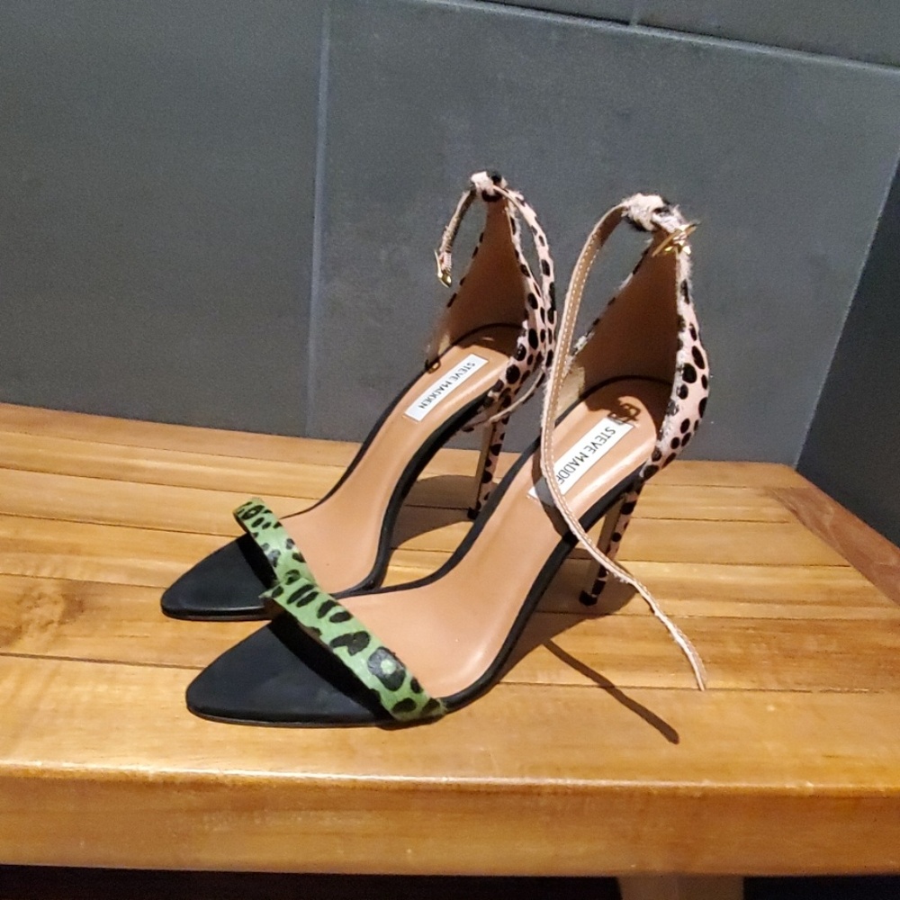 Mixed leopard print sandals